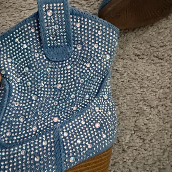 Link Blue Sparkle Kids Boots - Picture 5 of 8